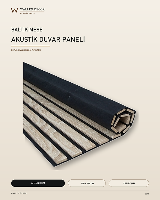 akustik panel 100x280 BALTIK MEŞE