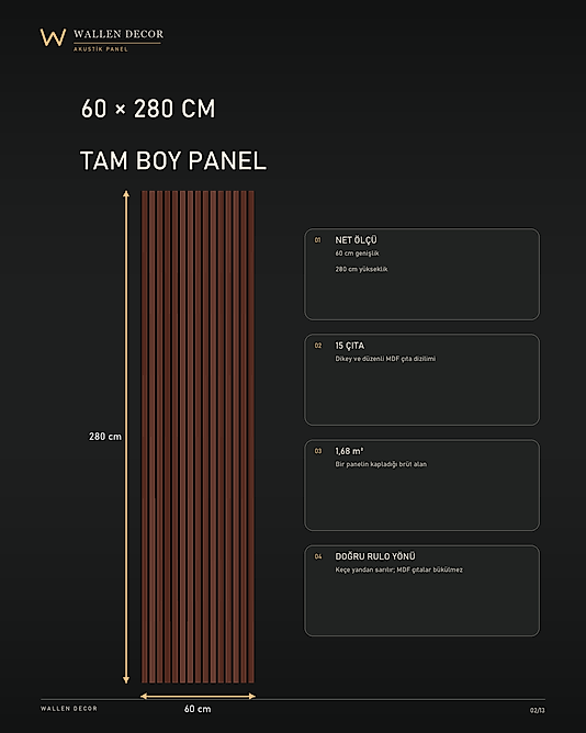 akustik panel 60x280 TOROS MEŞE