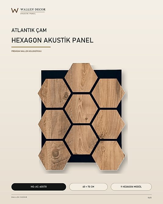 hexagon series akustik panel 60x70