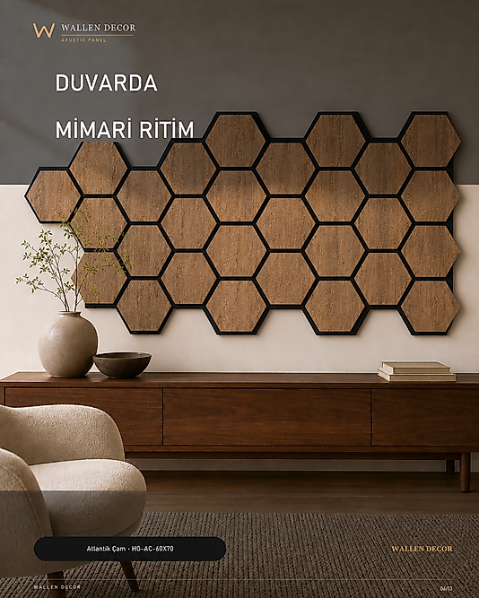 hexagon series akustik panel 60x70