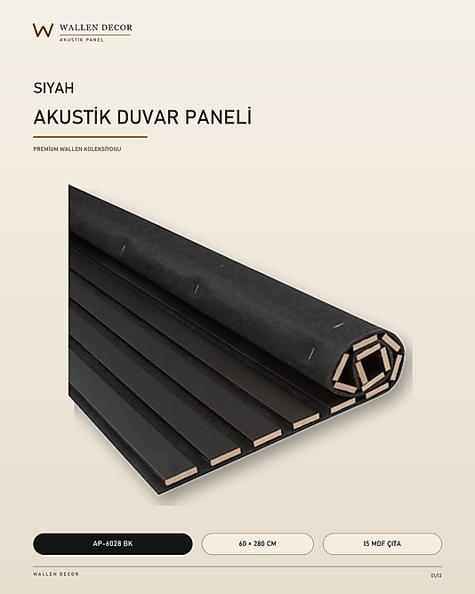 akustik panel 60x280 SİYAH