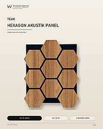 hexagon series akustik panel 60x70 AMAZON TEAK