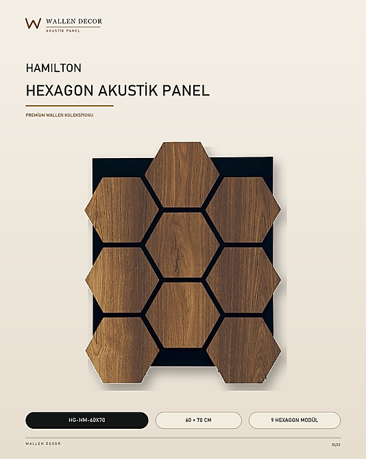hexagon series akustik panel 60x70 HAMILTON