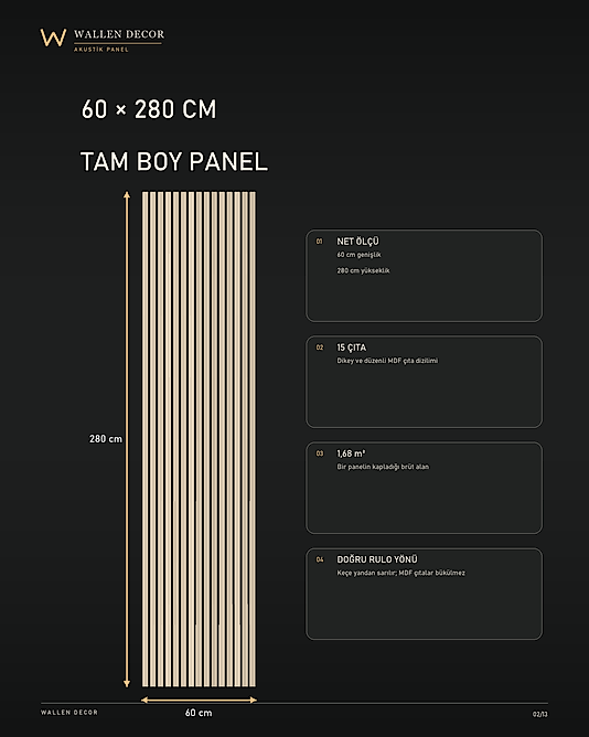 akustik panel 60x280 KUM BEJİ