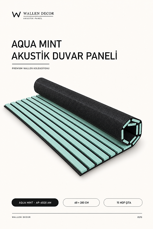 akustik panel 60x280 AQUA MİNT