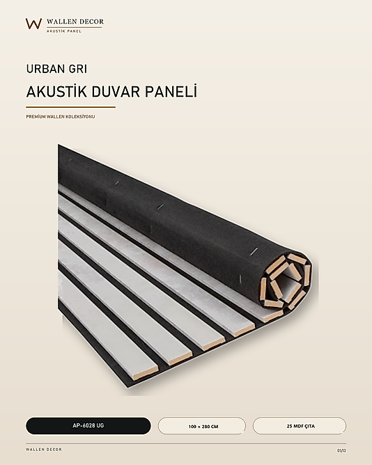 akustik panel 100x280 URBAN GRİ