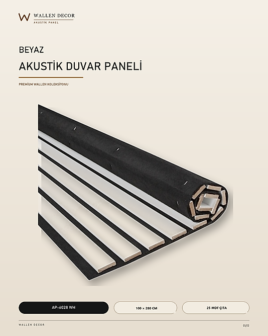akustik panel 100c280 BEYAZ