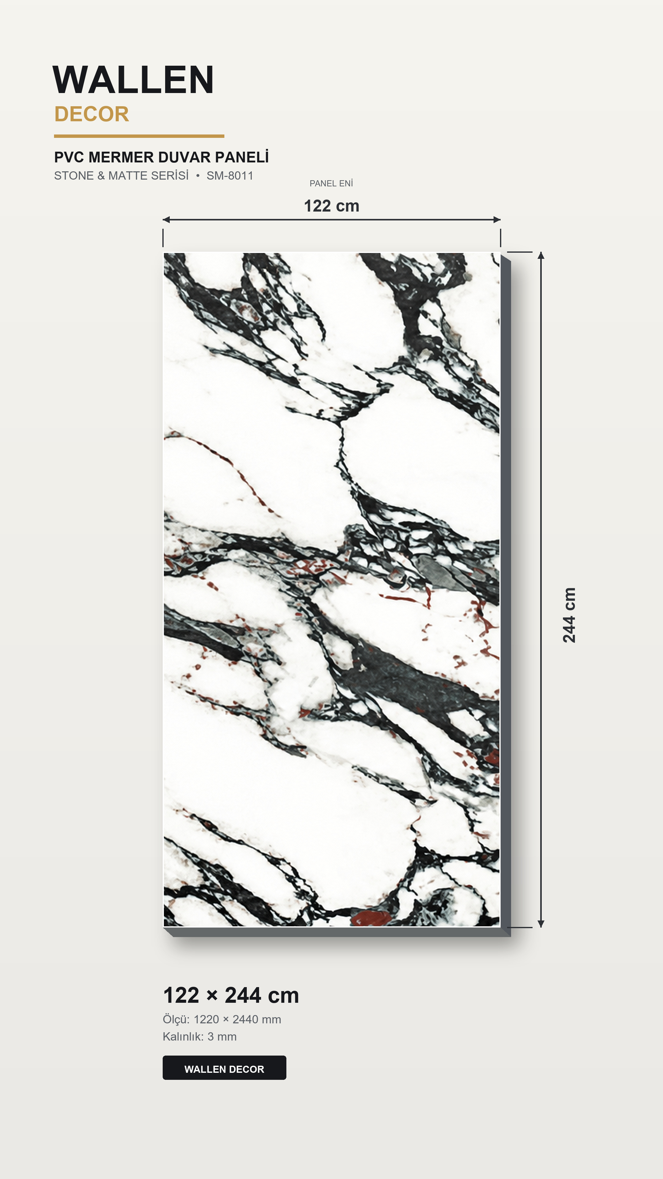 pvc mermer panel 122x244